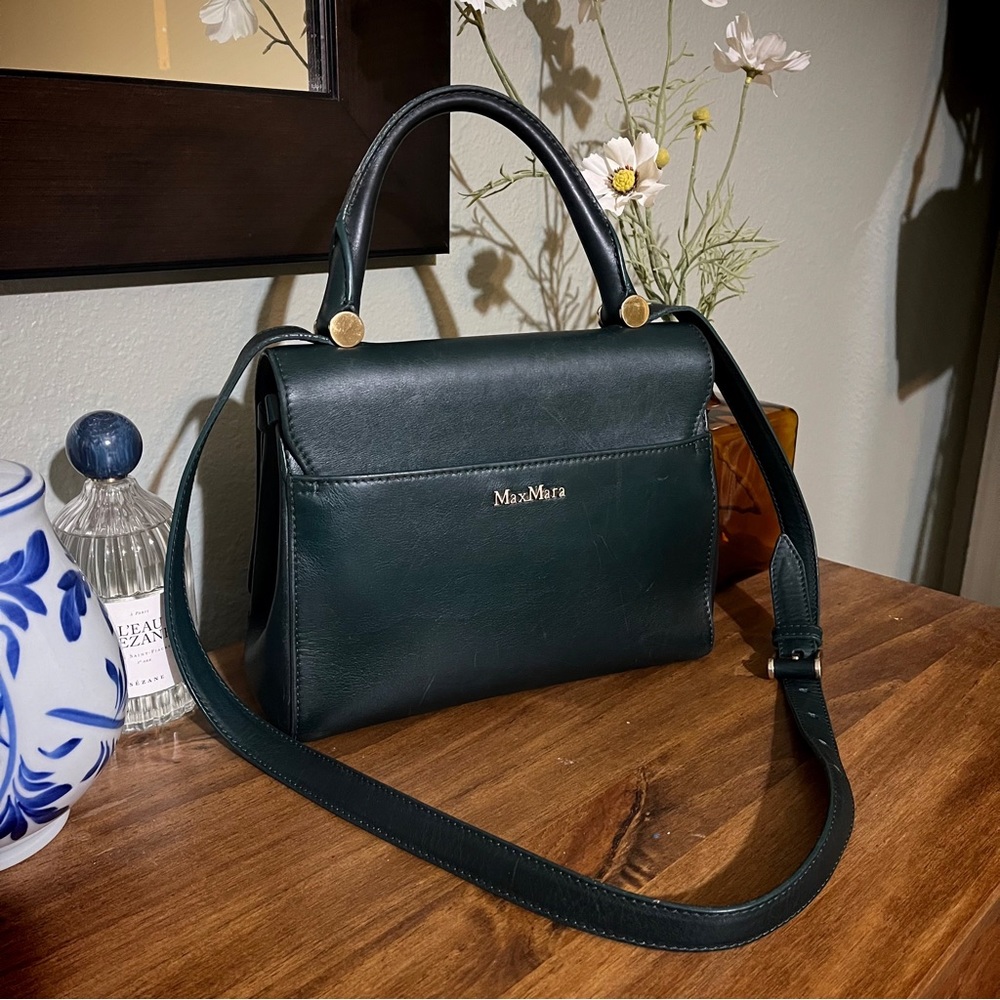 MaxMara Otellia J Bag in Forest green leather